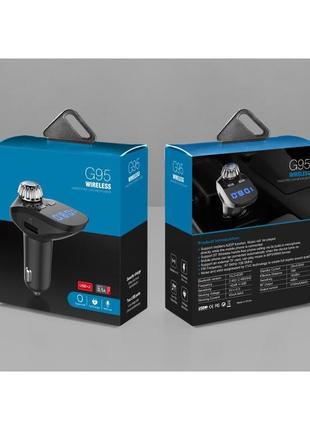 Фм модулятор g95 usb bluetooth microsd чорний2 фото