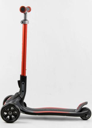 Детский самокат best scooter g-43304 maxi. складной алюминиевый руль, 3 pu колеса с подсветкой3 фото