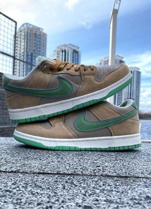 Nike sb dunk beige&amp;green6 фото