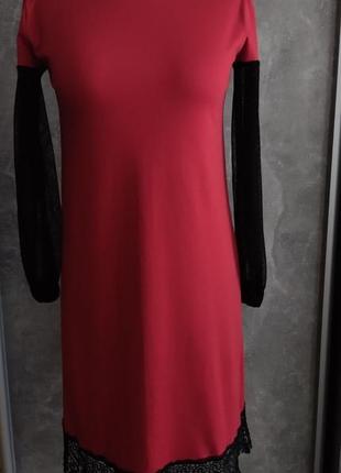 Платье красное трикотажное1 фото