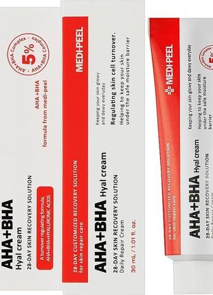 Medi-peel aha bha 28 days hyal cream відновлюючий крем-пілінг із