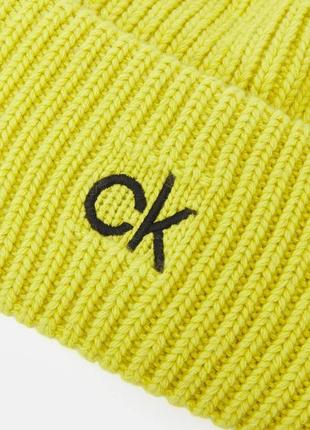 Теплая шапкa бини унисекс calvin klein organic knit xl beanie. состояние идеально3 фото