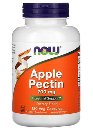 Яблучний пектин now foods apple pectin 700 мг 120 капсул: