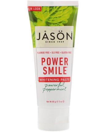 Jason natural, powersmile, відбілююча зубна паста, перцева м’ята