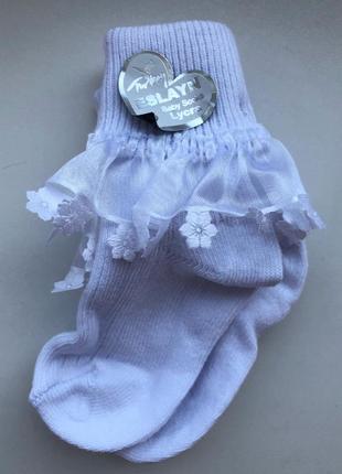 Шкарпетки ошатні, святкові, бавовна (шкарпетки) 0-6 міс, білий
