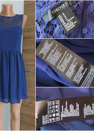 Синя шифонова сукня forever 21 синее шиновоное платье1 фото