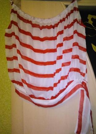 Шифонова літня блуза-безрукавка m (46-50)1 фото