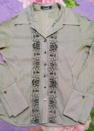 Блуза-рубашка з довгими рукавами вишивка р. укр. 46-50 m l xl1 фото
