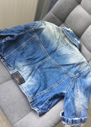 Укорочений джинсовий піджак balmain2 фото