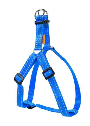 Шлея "dog extreme" нейлоновая регулируемая (ширина 25мм, в:60-90см) голубой2 фото