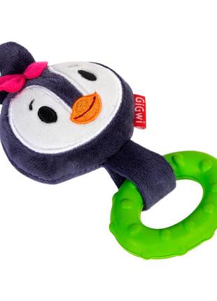 Іграшка для собак пінгвін із пискавкою gigwi suppa puppa, текстиль/гума, 15 см