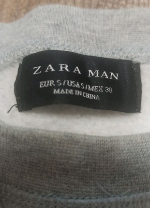 Трикотажний джемпер/кофта/худі/сірий/ zara man7 фото