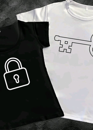 Парні футболки для закоханих ключ та замок