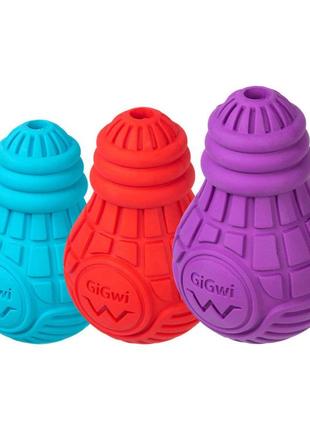 Іграшка для собак лампочка гумова gigwi bulb rubber, гума, s, блакитна