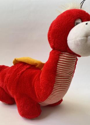 Мягкая игрушка красный динозавр дракон3 фото