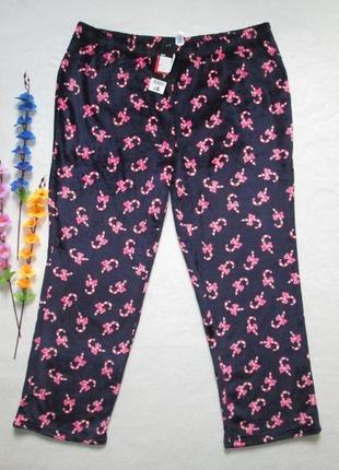 Шикарные домашние пижамные плюшевые штаны меховушки принт леденцы высокая посадка george