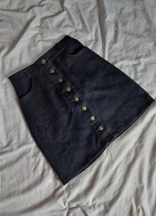 Винтажная джинсовая юбка на пуговицах