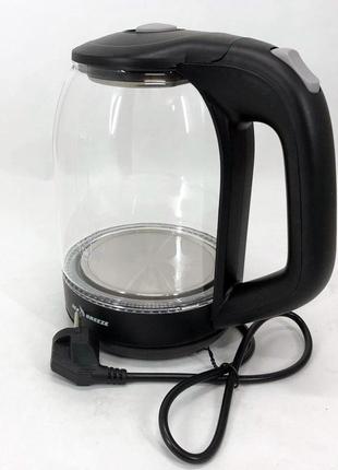 Стильний електричний чайник seabreeze sb-014 / безшумний чайник / прозорий чайник hy-119 з підсвічуванням
