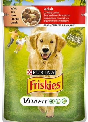 Friskies консервы для собак с говядиной и картофелем в подливе 100г 800823