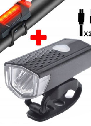 Велосипедний ліхтар з габаритами aqy-0108a-xpe + stop-5led, micro
