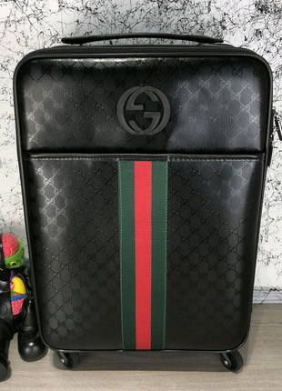 Валіза gucci rolling luggage signature 55 with web black