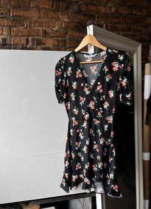 Zara women’s viscose black floral dress жіноча сукня