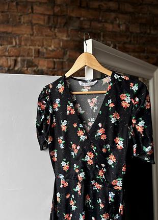 Zara women’s viscose black floral dress жіноча сукня2 фото