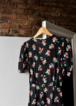 Zara women’s viscose black floral dress жіноча сукня4 фото