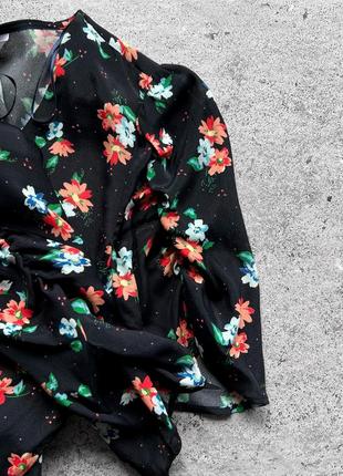 Zara women’s viscose black floral dress жіноча сукня8 фото