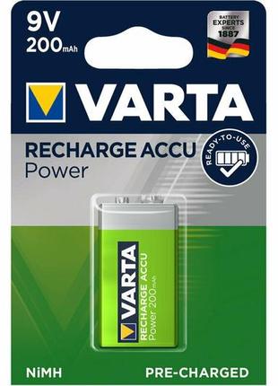 Аккумулятор krona (7hr9v / 6f22) varta ni-mh 200мач ready-to-use5 фото