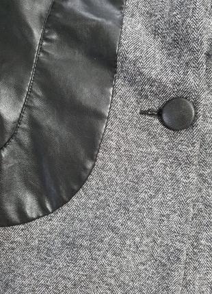 Пиджак жакет кожа пиджак с кожаными вставками3 фото