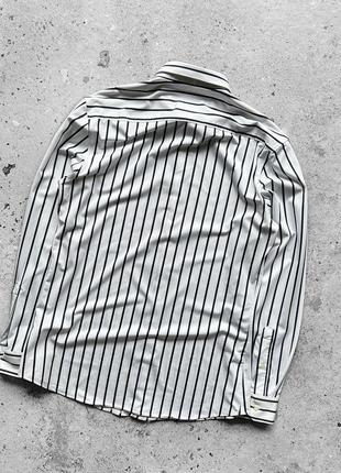 Zara man slim fit comfort stretch striped long sleeve 1927 shirt стрейчевая, приятная на ощупь рубашка, на длинный рукав7 фото