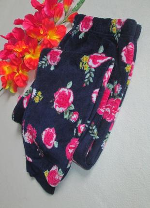 Суперовые пижамные домашние плюшевые теплые штаны меховушки в цветочный принт peacocks6 фото