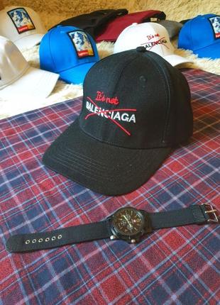 Подарунковий набір кепка balenciaga + годинник. чоловічий годинни