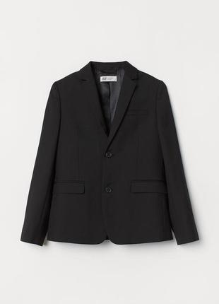 Подростковый пиджак оверсайз базовый черный жакет для девочки1 фото
