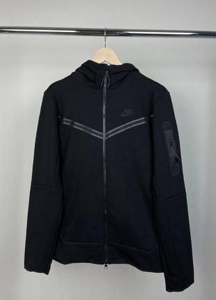 Чоловіча кофта nike tech fleece на весну у чорному кольорі premium якості, стильна та зручна кофта на кожен день2 фото