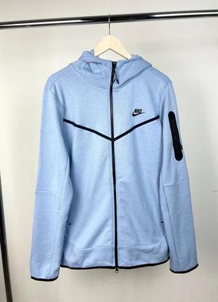 Мужская кофта nike tech fleece на весну в голубом цвете premium качества, стильная и удобная кофта на каждый день