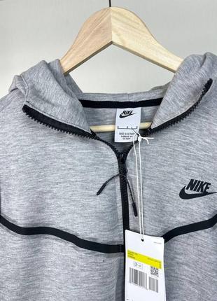 Мужская кофта nike tech fleece на весну в светло-сером цвете premium качества, стильная и удобная кофта на каждый день3 фото