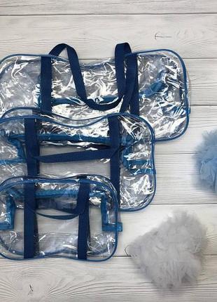 Набор сумок в роддом, 3 шт, синий2 фото