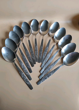 Набір ложок, малюнок троянда, неіржавка суміш