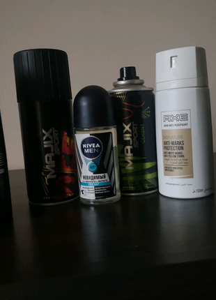 Дезодорант чоловічий спрей axe, majix та антиперспирант nivea fr