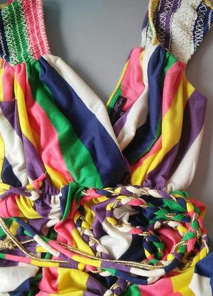 Шикарный яркий сарафан в пол натуральная ткань как новый traffic people xs