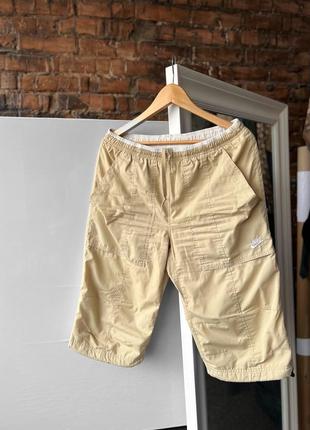 Nike men's vintage y2k beige shorts pants 90s embroidered logo винтажные шорты, брюки, бриджи1 фото