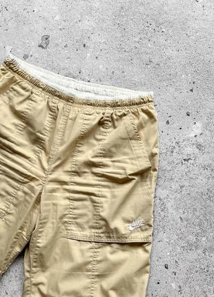 Nike men's vintage y2k beige shorts pants 90s embroidered logo винтажные шорты, брюки, бриджи4 фото