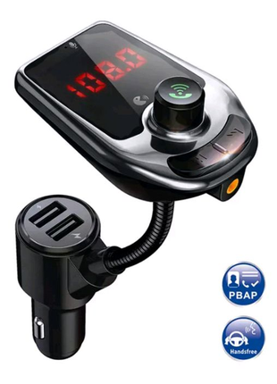 Fm-трансмітер автомобільний bluetooth-модулятор nbz car d5 2 usb