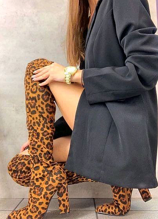 Класні стильні чоботи-ботфорди супер якість