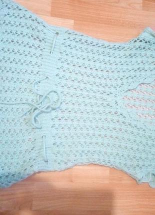 Шерстяна ажурна накидка