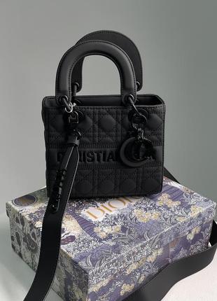 Шкіряна матова сумка 20см в фірмовій просточці lady d