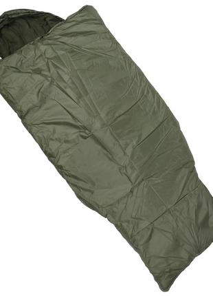Спальный мешок с капюшоном 2.10х90 флис олива зимний1 фото