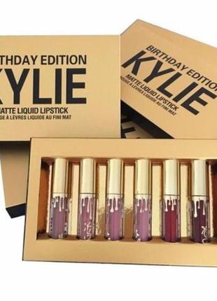 Хіт продажів! kylie birthday edition (кайлі дженер) 6 в 1 матова.1 фото